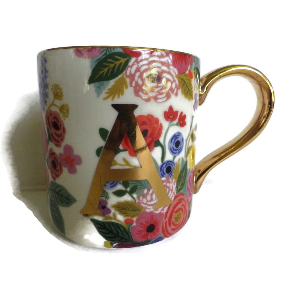 Rifle Paper Company "A" Mug/ Monogram/ Flowers